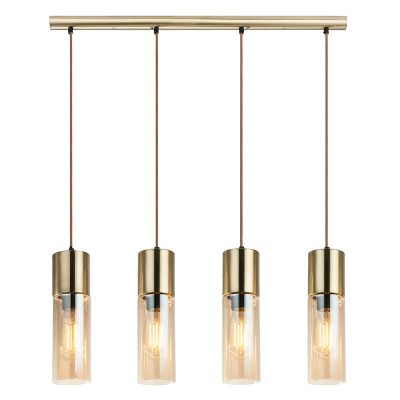 Lampada a sospensione ambrata in vetro, Xena