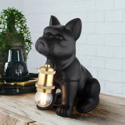 Lampada da tavolo in ceramica nera, Dogan, con interruttore