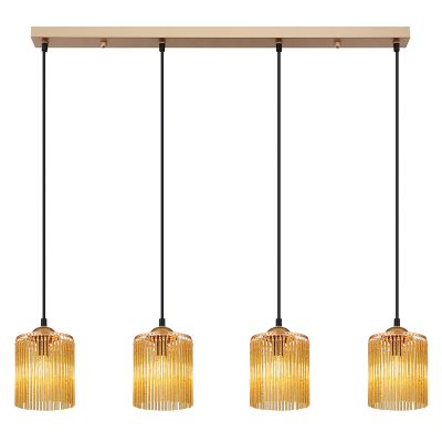 Lampada a sospensione per tavolo da pranzo ambrata in acrilico, Marthijn