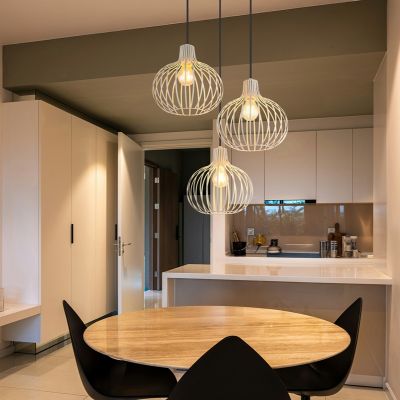 Lampada a sospensione crema metallo, Manpreet