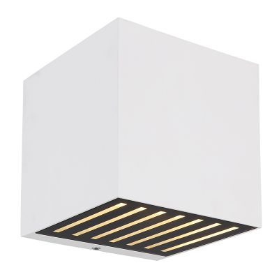 Lampada da parete up down bianca in alluminio, Moesha, 6W, 3000K LED, IP54