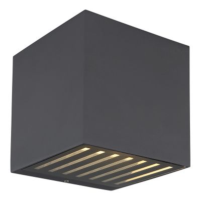 Lampada da parete up down antracite in alluminio, Moesha, 6W, 3000K LED, IP54
