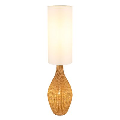 Lampada da terra bianca in tessuto, Nelleke, con interruttore