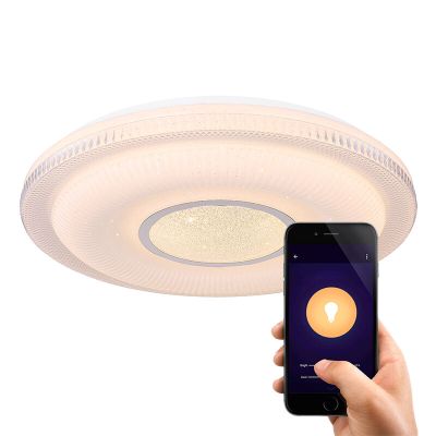 Plafoniera smart bianca metallo, Aldin, 30W, bianco regolabile tra caldo e freddo LED