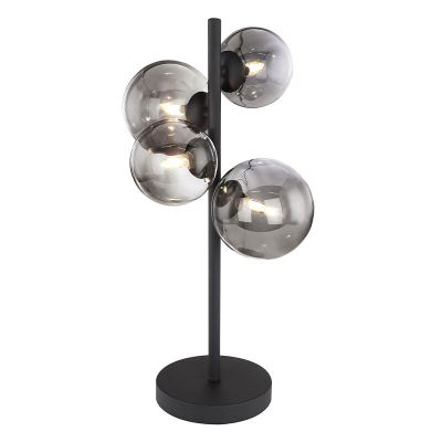 Lampada da tavolo nera in vetro, Melinda, con interruttore