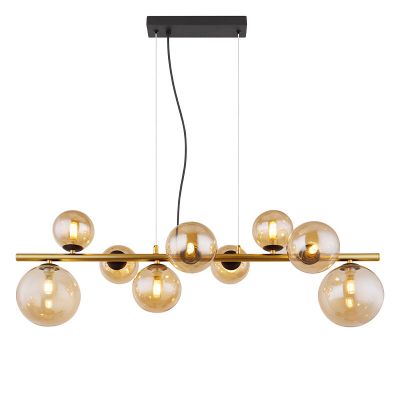 Lampada a sospensione ambrata in vetro, Melinda
