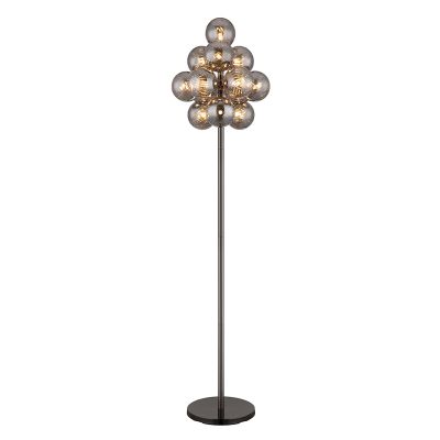 Lampada da terra grigia in vetro, Ozan, con interruttore