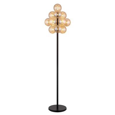Lampada da terra ambrata in vetro, Ozan, con interruttore