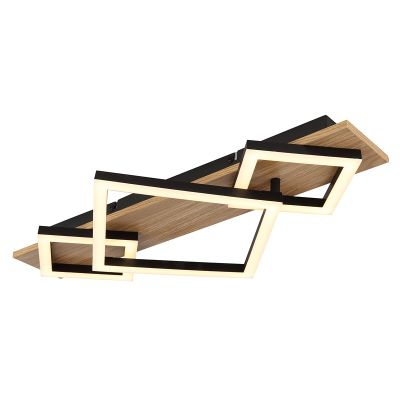 Lampada da soffitto nera metallo, Beniamino, 24W, 3000K LED