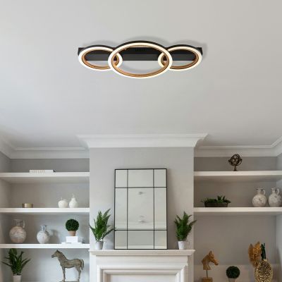 Lampada da soffitto nera in alluminio, Danieke, 40W, 3000K LED