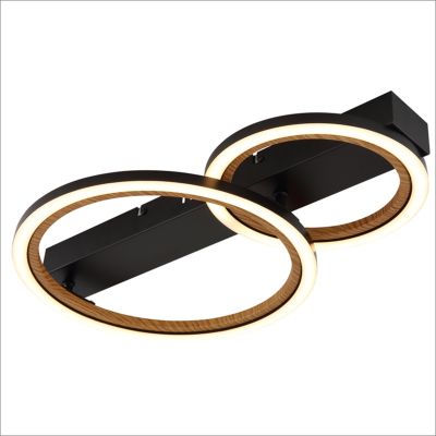 Lampada da soffitto nera in alluminio, Danieke, 30W, 3000K LED