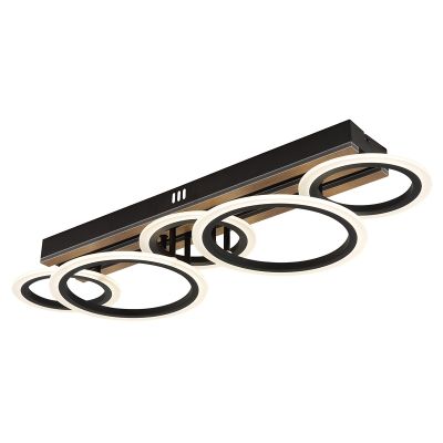 Lampada da soffitto nera metallo, Benedicte, 34W, white switch LED