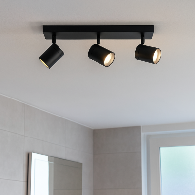 Faretto da soffitto nero moderno, Ciara, IP44