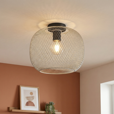 Lampada da soffitto grigia industriale, Emado