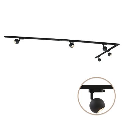 3M sistema di illuminazione a binario monofasico nero con angolo + 5 Alco faretti a binario