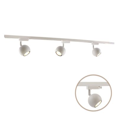1M sistema di illuminazione a binario monofasico bianco + 3 Alco faretti a binario