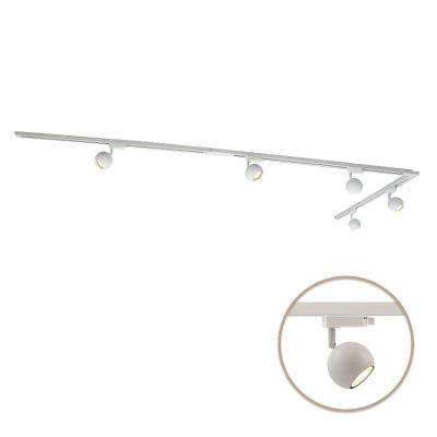3M sistema di illuminazione a binario monofasico bianco con angolo + 5 Alco faretti a binario