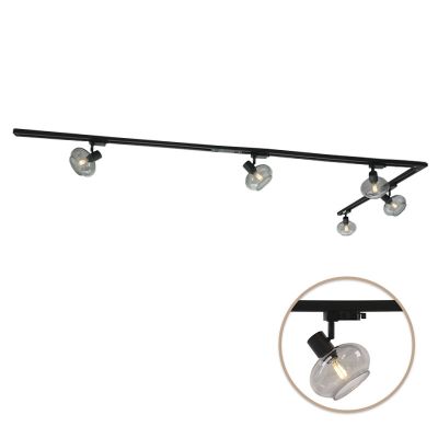 3M sistema di illuminazione a binario monofasico nero con angolo + 5 Skip faretti a binario