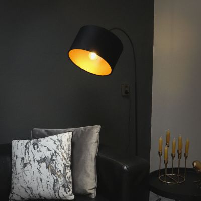 Lampada ad arco dorata moderna, Urvin, con interruttore