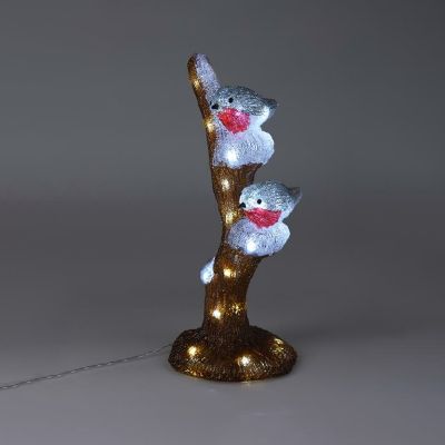 Pettirossi LED su un ramo, per uso interno ed esterno