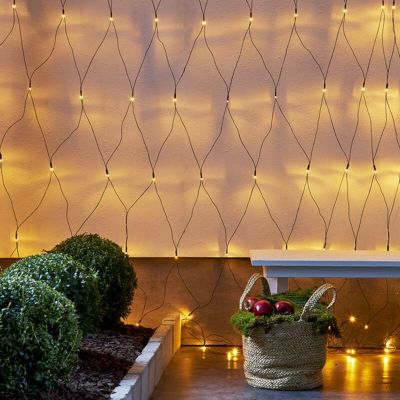 Rete 3x1,5 metri, illuminazione a LED bianco caldo, interni ed esterni