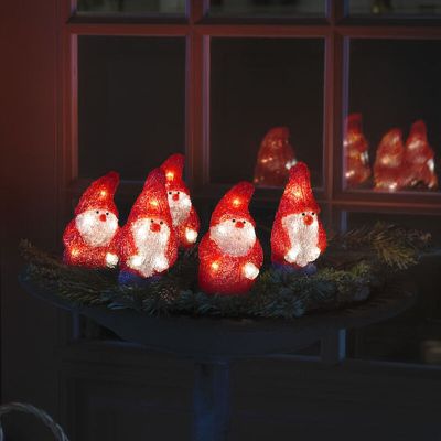 Figura di natale 3d rossa in acrilico, Kerstmannen, 2W, 4000K LED, IP44