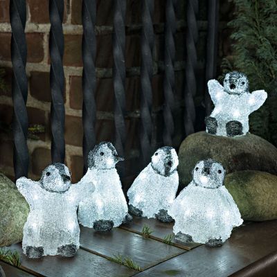 5 pinguini LED, per interni ed esterni
