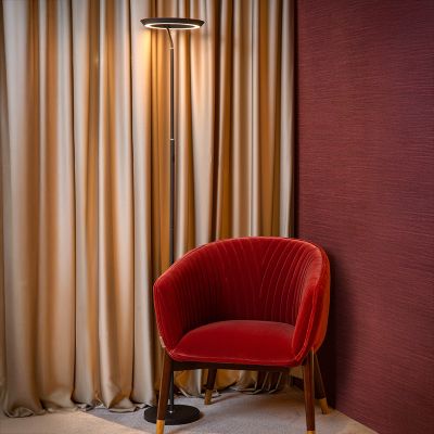 Lampada da terra moderna nera, Celeste, 21W, 2700K LED, controllo touch