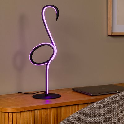 Lampada da tavolo moderna nera, Flamingo, 5,5W, RGB LED, con telecomando