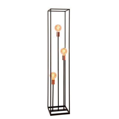 Lampada da terra moderna in rame, Arthur, con interruttore