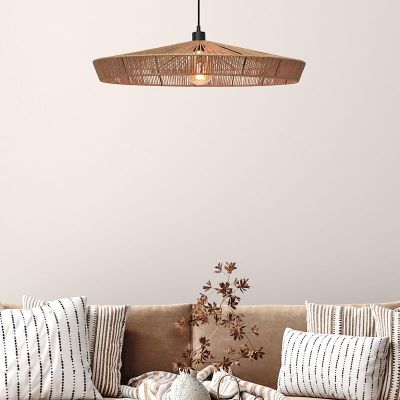 Lampada a sospensione per tavolo da pranzo in rattan in legno, Yunkai