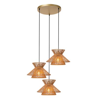 Lampada a sospensione in rattan marrone, Tasman