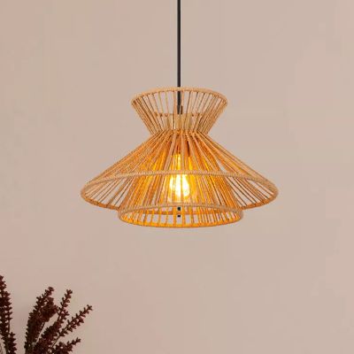 Lampada a sospensione in rattan marrone, Tasman