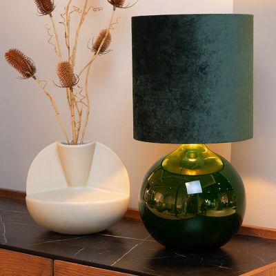 Lampada da tavolo retrò verde, Esterad, con interruttore