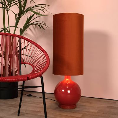 Lampada da terra retrò arancione, Esterad, con interruttore