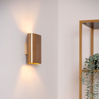 Lampada da parete up down moderna in ottone, Ovalis