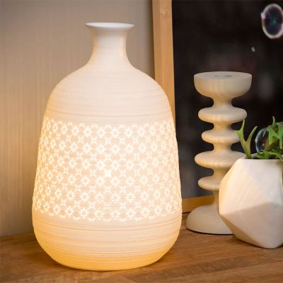 Lampada da tavolo retrò bianca, Tiesse, con interruttore
