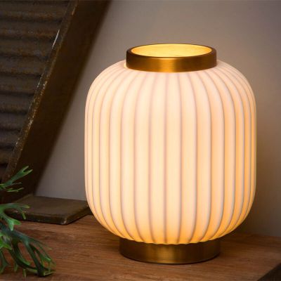 Lampada da tavolo retrò bianca, Gosse, con interruttore