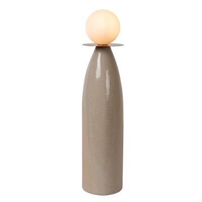 Lampada da tavolo in ceramica grigia, Figaro, con interruttore