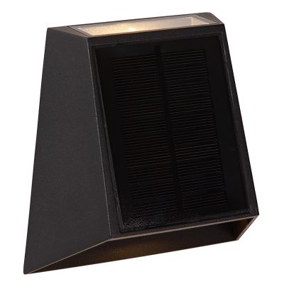Applique da esterno solare moderna nera, Luton, 1W, 2700K LED, IP54