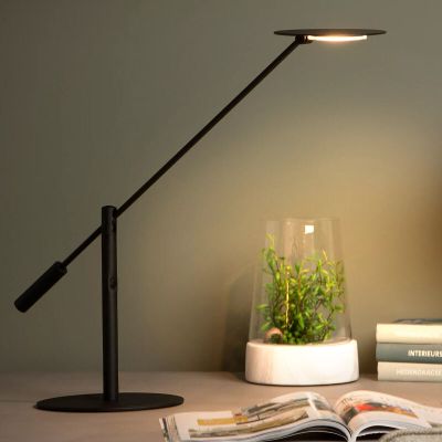 Lampada da scrivania moderna nera, Anselmo, 9W, 3000K LED, controllo touch