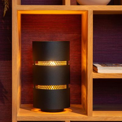 Lampada da tavolo moderna nera, Rosas, con interruttore