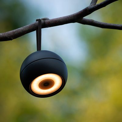 Applique ricaricabile moderna nera, Lunex, 2W, 3000K LED, IP54, con interruttore