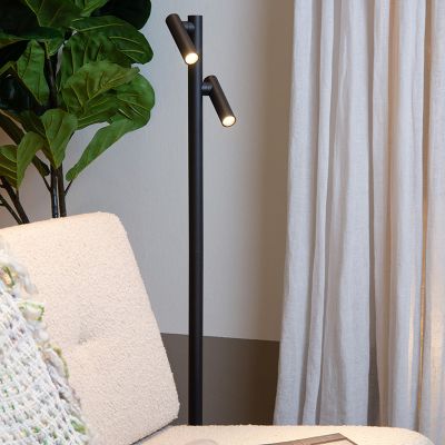 Lampada da terra ricaricabile moderna nera, Antrim, 2,2W, 2700K LED, IP54, controllo touch
