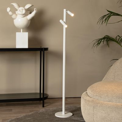 Lampada da terra ricaricabile moderna bianca, Antrim, 2,2W, 2700K LED, IP54, controllo touch