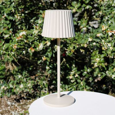 Lampada da tavolo da esterno rustica beige, Justine, 2W, 2700K LED, IP54, controllo touch