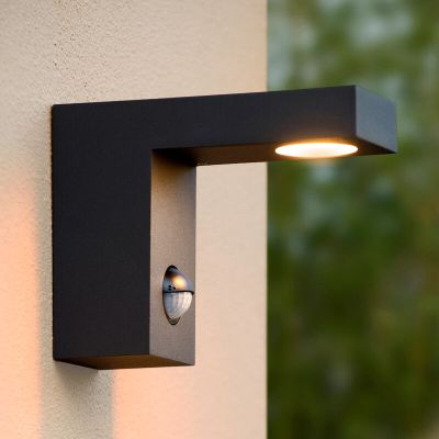 Applique da esterno con sensore di movimento moderna antracite, Texas, 6W, 3000K LED, IP54
