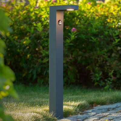 Lampione da giardino con sensore di movimento moderno antracite, Texas, 6W, 3000K LED, IP54