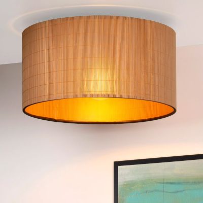 Plafoniera in rattan marrone, Magius