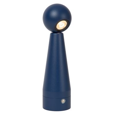 Lampada da tavolo ricaricabile moderna blu, Ipsos, 3W, dim to warm LED, controllo touch